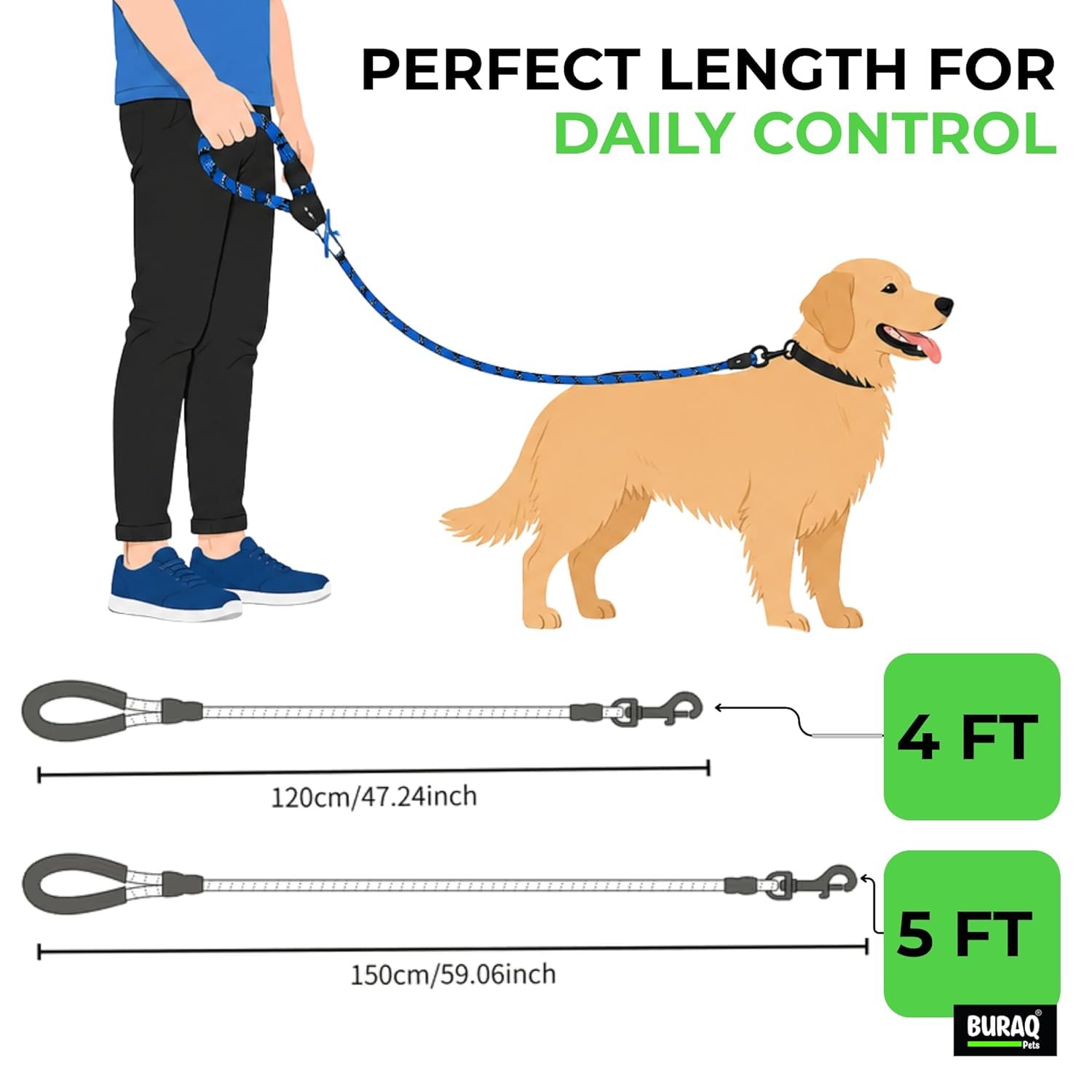 buraq heavy duty 5ft dog leash with padded handle & swivel hook – black buraq heavy duty 5ft dog leash with padded handle & swivel hook – black